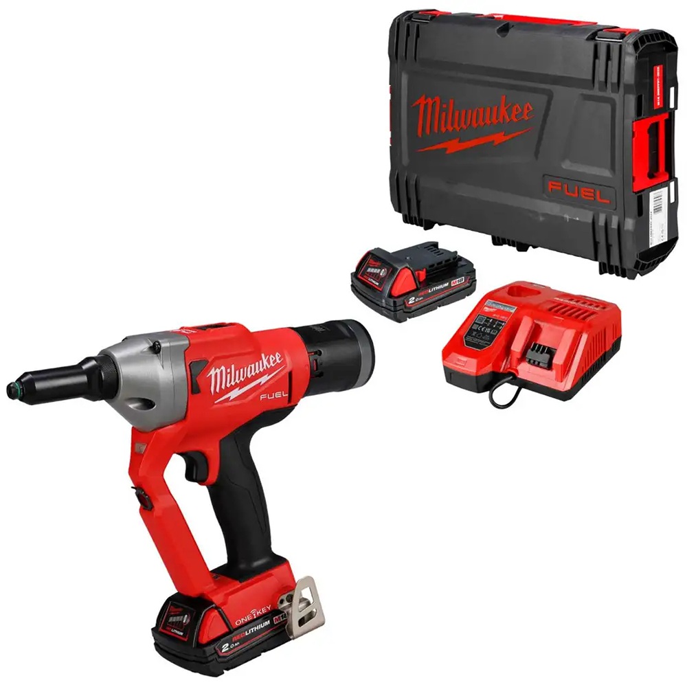 Milwaukee M18ONEFPRT-202X 18V Fuel™ ONE-KEY™ Rivet Tool with 2 x 2.0Ah ...
