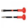 Clarke - Concrete Chisel 12 inch Powder Coated with Orange Color Fibre Grip Heavy Duty Guard