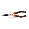 Clarke - Long Nose Plier Polished Head with Slip Resistant Orange Color Handle