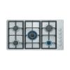 CM DELUX 90 5G Gas Hob with Enameled Cast Iron Pan Support Stainless Steel