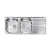 CM ATLANTIC Double Bowl Sink Unbrushed F3 Finish 116 x 50 x 17 cm