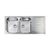 CM COMETA Double Bowl Sink Satin F3 Finish 116 x 50 x 19 cm