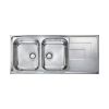 CM COMO Double Bowl Single Drain Sink Satin F3” Finish 116 x 50 x 19 cm