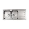 CM Cristal Double Bowl Single Drain Sink Satin F3 Finish 116 x 50 x 21 cm