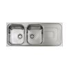 CM PIZZICA Double Bowl Sink Satin F3 Finish 116 x 50 x 17 cm