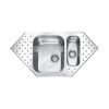 CM PUNTO PLUS One And One-Half Bowl Sink Satin F3 Finish 98 x 50 x 19 cm