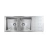 CM PUNTO QUADRO Double Bowl Sink Satin F3 Finish 116 x 50 x 19 cm