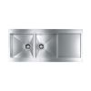 CM REVERS Double Bowl Sink Satin F3 Finish 116 x 52 x 19 cm