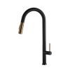 CM Pull-Out Mixer Tap Black Rose Gold Finish