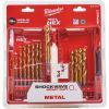 Milwaukee Red Hex Shock Wave Impact Duty HSS-Ground Titanium Metal Drill Bit Set 19pcs