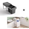 Cabinora Easy Mount Waste Bin + Pull-Out Laundry Hamper