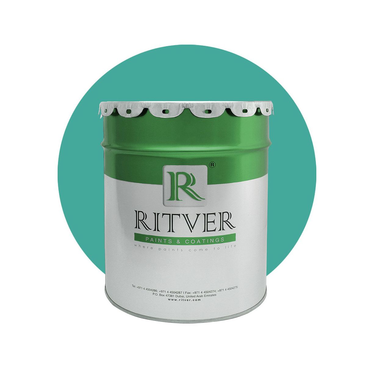 Ritver - Diamond Matt Emulsion Wall Paint 3.6L - Teal Green Color