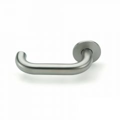 Briton - Round Bar Lever Handle Pair on 52mm Stainless Steel Finish