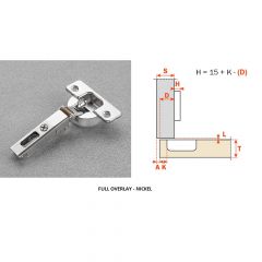 Salice - Silentia 700 Series Hinge 110 Degree - Soft-Close + Straight Mounting Plate