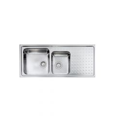 CM PUNTO PLUS Double Bowl Sink Satin F3 Finish 116 x 50 cm