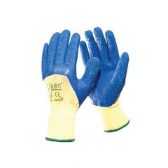 Uken - Safety Gloves Latex Blue Grip - Half Coated
