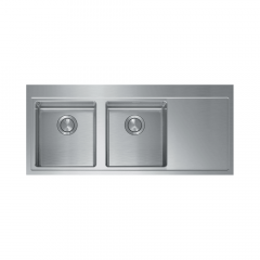 CM ENEA Double Bowl Single Drain Sink Satin F3