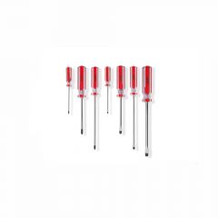 Clarke - Screw Driver 7pcs Set Red Acetate Heavy-Duty Handle with Magnetic Tip