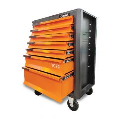 Clarke - Tool Chests 7 Drawer Orange/ Black Color With Single Lock Mechanism