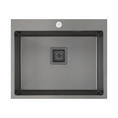 Elite Topmount Single Bowl Sink Nano Black