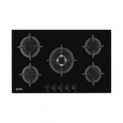 CM CRYSTAL 90 Gas On Glass Hob with Cast Iron Pan Support 90cm