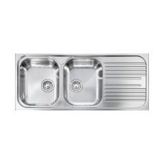 CM ATLANTIC Double Bowl Sink Unbrushed F3 Finish 116 x 50 x 17 cm