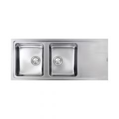 CM EVOLUZIONE Double Bowl Sink Satin F3 Finish 116 x 50 x 19.5 cm