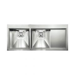 CM Glamour Mix Double Bowl Sink Satin F3 Finish 116 x 50 x 23 cm