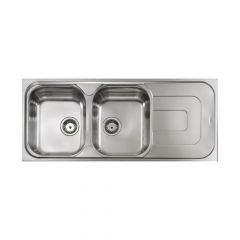 CM PIZZICA Double Bowl Sink Satin F3 Finish 116 x 50 x 17 cm