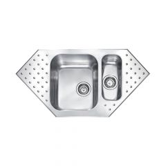 CM PUNTO PLUS One And One-Half Bowl Sink Satin F3 Finish 98 x 50 x 19 cm