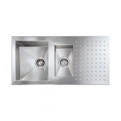 CM PUNTO QUADRO One And One-Half Bowl Sink Satin F3 Finish 100 x 50 cm