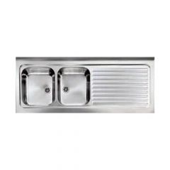 CM ROSSANA Double Bowl Sink Satin F3 Finish 150 x 60 x 20 cm
