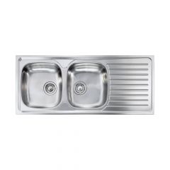 CM SIROS Double Bowl Sink Satin F3 Finish 116 x 50 x 16 cm