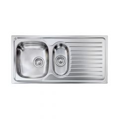 CM SIROS One And One-Half Bowl Sink Unbrushed F3 Finish 100 x 50 cm