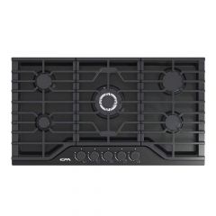 CM Verona Nero 90 Cm Matte Black Enamelled Metal Gas Hob