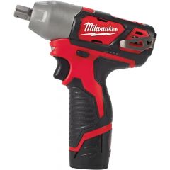 Milwaukee M12 BIW12-202C Subcompact Cordless Impact Spanner 1/2" in case (2x 2.0Ah battery + charger)