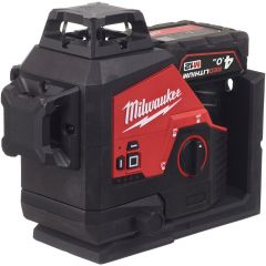 Milwaukee M12 3PL-401C Three-dimensional Cordless Laser Green with 3x360° Laser Circles in Transport Case (1x 4.0Ah battery + charger)