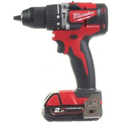 Milwaukee M18 CBLPD-202C Compact Brushless Cordless Hammer Drill in Transport Case (2x 2.0Ah battery + charger)