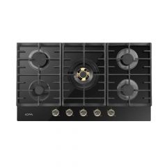 CM Ora Matt Black Glass Gas Hob 90cm