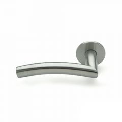 Briton - Euro-Profile Wave Shaped Round Bar Lever Handle Pair - Stainless Steel