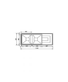CM Vesta Double Bowl Sink 116 x 50 cm