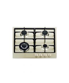 CM - CLASSICO H60I IVORY 60cm - Classic Gas Hob - Cast Iron Pan Support Knobs Protection Bar