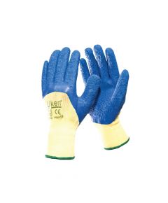Uken - Safety Gloves Latex Blue Grip - Half Coated