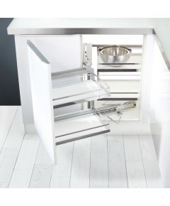 Kesseboehmer - MagicCorner - Corner Space Fitting - Ice White Chrome