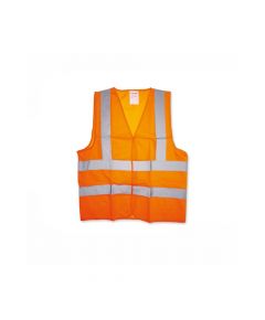 Clarke - Polyester Fabric Safety Vest - 2 Reflective Bands on Front Back & Shoulder