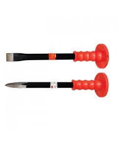 Clarke - Concrete Chisel 12 inch Powder Coated with Orange Color Fibre Grip Heavy Duty Guard