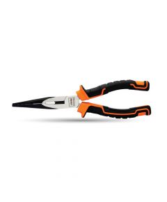 Clarke - Long Nose Plier Polished Head with Slip Resistant Orange Color Handle