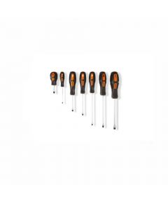 Clarke - Screw Driver 7pcs Set Flat Orange/Black Soft Grip Handle Chrome Plated & Magnetic Tip