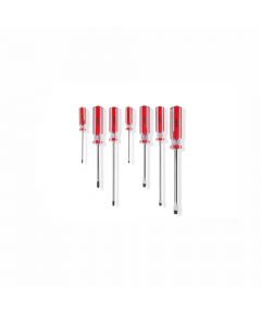 Clarke - Screw Driver 7pcs Set Red Acetate Heavy-Duty Handle with Magnetic Tip