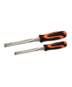 Clarke - Wood Chisel Chrome Carbon Steel Blade with Orange/Black Color Impact Resistant Handle